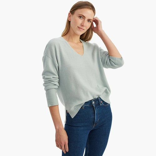 Cashmere Cropped V-Neck Sweater