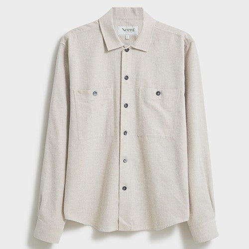 Recycled Italian Oatmeal Flannel Double Pocket Shirt