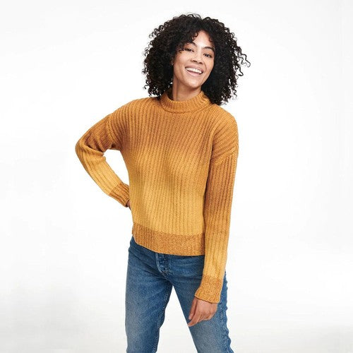 Wool Cashmere Ombre Crewneck Sweater