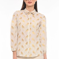 Summer Shirt with Bird Patterns
