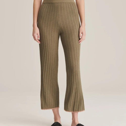 Ribbed Crop Pant with Tipping
