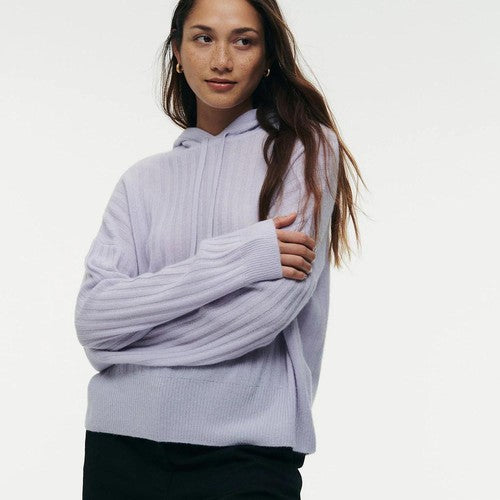 Cashmere Oversized Ribbed Hoodie
