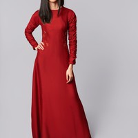 Long Silk Embroidered Dress