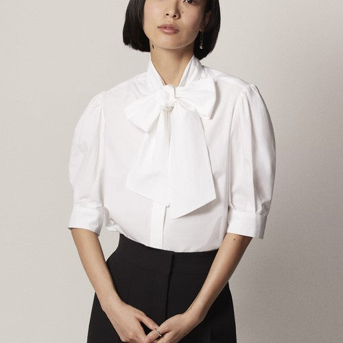 Short Sleeve Exaggerated Bow Blouse