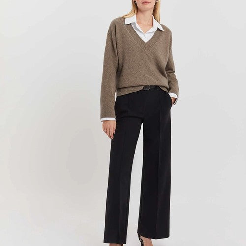 360 V-Neck Cashmere Sweater Taupe