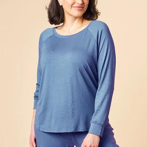 Relaxed Long Sleeve Top Vintage Blue