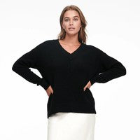 Luxe Cashmere Oversized V-Neck Sweater