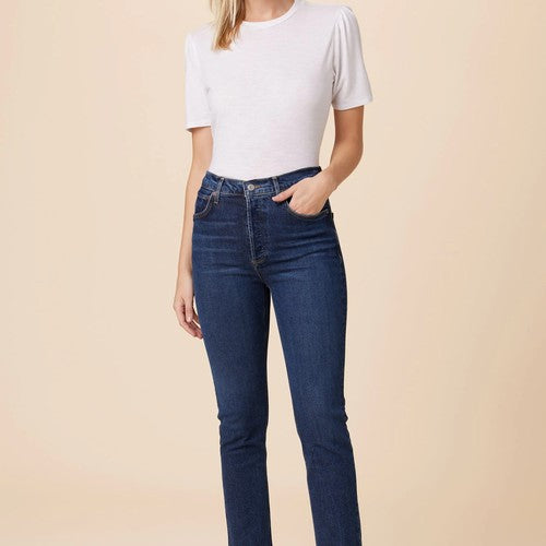 AGOLDE Riley Long High Rise Straight Jean