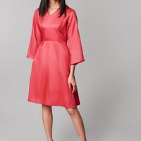 Coral Silk Dress