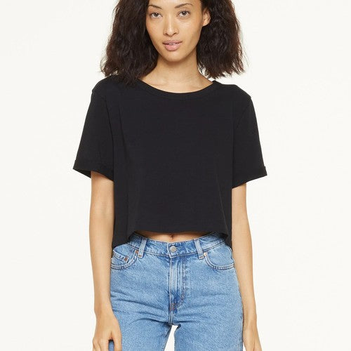 Relaxed Recycled Cotton Crop Tee
