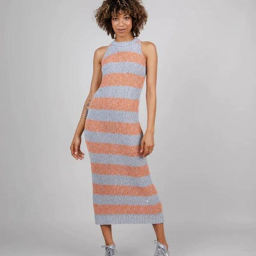 Stripes Knitted Long Dress